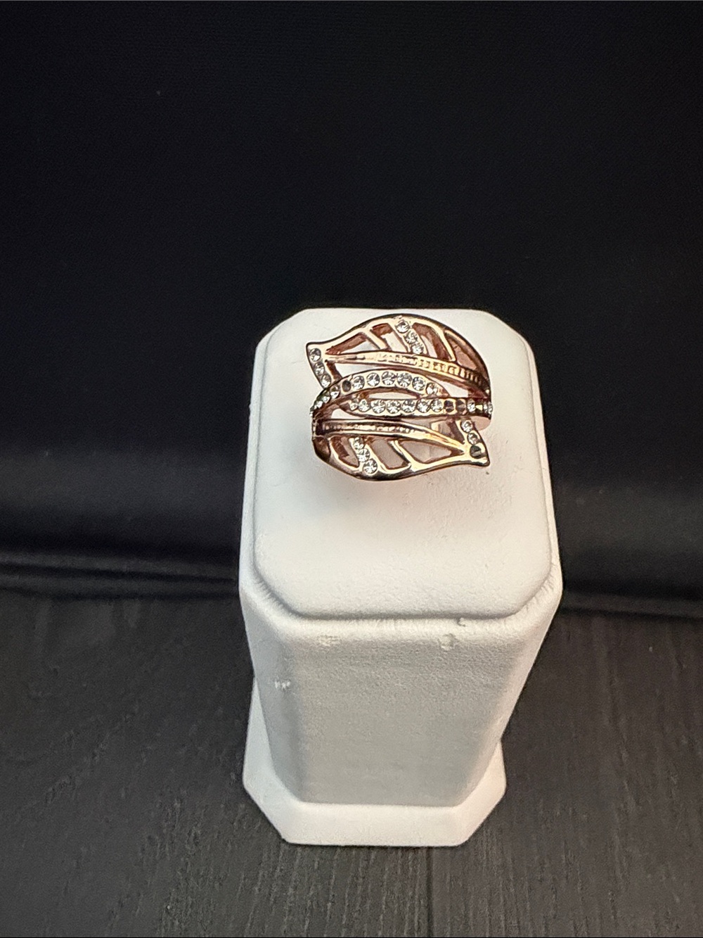 Leaf Design Rose Gold Colour Ring